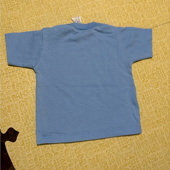Vintage Powder Blue Short Sleeve Tee with Humorous Print - Picture 7 of 7